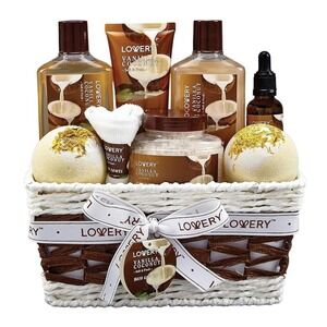 LOVERY Vanilla Coconut 9 Piece Bath Gift Set Spa Luxury Relaxing
